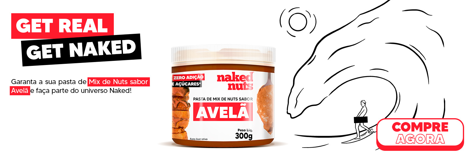 pasta mix de nuts sabor avelã Naked Nuts